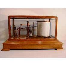 Load image into Gallery viewer, A 1920&#39;s Oak English Barograph With Chart Draw And Ink Bottle
