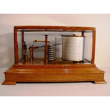 Load image into Gallery viewer, A 1920's Oak English Barograph With Chart Draw And Ink Bottle