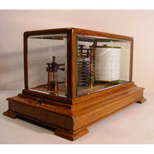 Load image into Gallery viewer, A 1920's Oak English Barograph With Chart Draw And Ink Bottle