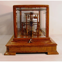 Load image into Gallery viewer, A 1920's Oak English Barograph With Chart Draw And Ink Bottle