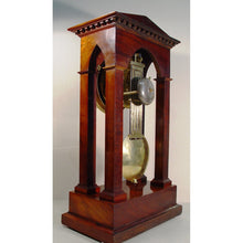 Load image into Gallery viewer, An Early 19th cent French Mahogany Portico Table Regulator Clock With Knife Edge Suspensio