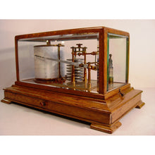 Load image into Gallery viewer, A 1920's Oak English Barograph With Chart Draw And Ink Bottle