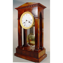 Load image into Gallery viewer, An Early 19th cent French Mahogany Portico Table Regulator Clock With Knife Edge Suspensio