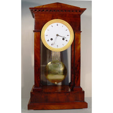 Load image into Gallery viewer, An Early 19th cent French Mahogany Portico Table Regulator Clock With Knife Edge Suspensio