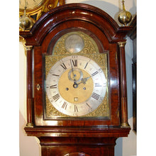 Load image into Gallery viewer, A Very Fine Quality 1750’s English 18th Century George II Burr Walnut Longcase Clock By Joseph Oxley