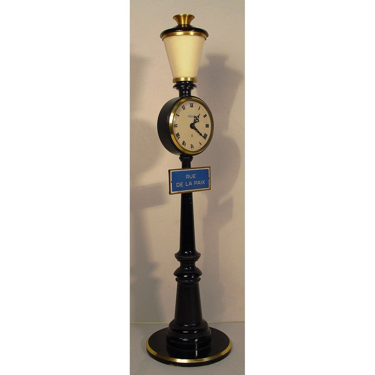 A 1960 s Jaeger Le Coultre Gilt Brass Lamp Post Clock 8 day