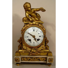 Load image into Gallery viewer, A Small Size Lovely French Louis XVI Style White Carrera Marble And Gilt Bronze Clock