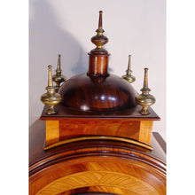 Load image into Gallery viewer, An English Edwardian Flame Mahogany And Satinwood Banded Bracket Clock Retailed by J.W Benson
