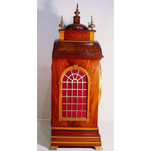 Load image into Gallery viewer, An English Edwardian Flame Mahogany And Satinwood Banded Bracket Clock Retailed by J.W Benson