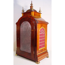 Load image into Gallery viewer, An English Edwardian Flame Mahogany And Satinwood Banded Bracket Clock Retailed by J.W Benson
