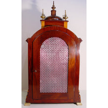 Load image into Gallery viewer, An English Edwardian Flame Mahogany And Satinwood Banded Bracket Clock Retailed by J.W Benson