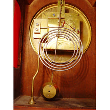 Load image into Gallery viewer, An English Edwardian Flame Mahogany And Satinwood Banded Bracket Clock Retailed by J.W Benson