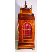 Load image into Gallery viewer, An English Edwardian Flame Mahogany And Satinwood Banded Bracket Clock Retailed by J.W Benson