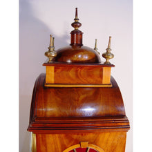 Load image into Gallery viewer, An English Edwardian Flame Mahogany And Satinwood Banded Bracket Clock Retailed by J.W Benson