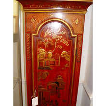 Load image into Gallery viewer, A 1780 Red Japanned And Poly Chrome Gilt Chinoiserie longcase clock By William Cox, London