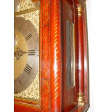 Load image into Gallery viewer, A 1780 Red Japanned And Poly Chrome Gilt Chinoiserie longcase clock By William Cox, London