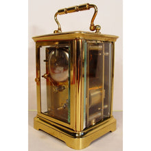 Load image into Gallery viewer, A Fine Quality Late 19th Cent French Polished Brass Corniche Case Carriage Clock With Alarm
