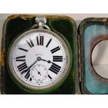 Load image into Gallery viewer, A Turn Of The Century English/French 8-Day Goliath Silver London Hallmarked Timepiece