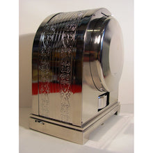 Load image into Gallery viewer, A Rare Rhodium Plated 1970's Swiss Bollard Model Atmos Clock In An Arch Topped Case