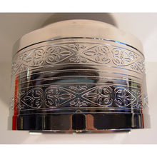 Load image into Gallery viewer, A Rare Rhodium Plated 1970's Swiss Bollard Model Atmos Clock In An Arch Topped Case