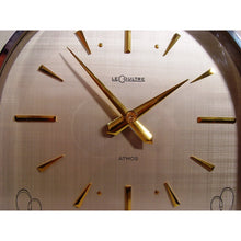 Load image into Gallery viewer, A Rare Rhodium Plated 1970's Swiss Bollard Model Atmos Clock In An Arch Topped Case