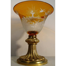 Load image into Gallery viewer, A Decorative Arts Glass Bohemian Czech Centrepiece Bowl w/Animal Decoration