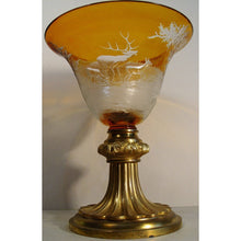 Load image into Gallery viewer, A Decorative Arts Glass Bohemian Czech Centrepiece Bowl w/Animal Decoration