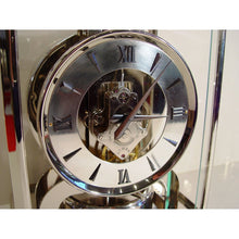 Load image into Gallery viewer, A Rare Early 1950's Rhodium Plated Jaeger Le Coultre Classic Model Swiss Atmos Clock With Roman Numerals