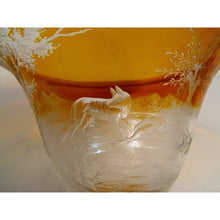 Load image into Gallery viewer, A Decorative Arts Glass Bohemian Czech Centrepiece Bowl w/Animal Decoration