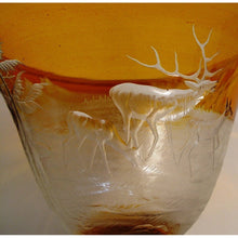 Load image into Gallery viewer, A Decorative Arts Glass Bohemian Czech Centrepiece Bowl w/Animal Decoration
