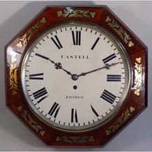 Load image into Gallery viewer, An Octagonal English Late Victorian Rosewood And Brass Inlay 12-inch Dial Clock Retailed By Castell, London,