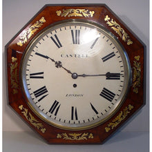 Load image into Gallery viewer, An Octagonal English Late Victorian Rosewood And Brass Inlay 12-inch Dial Clock Retailed By Castell, London,