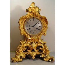 Load image into Gallery viewer, A French 1830's Gilt Bronze Rococo Mantel Clock By Le Roy, Paris