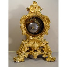 Load image into Gallery viewer, A French 1830's Gilt Bronze Rococo Mantel Clock By Le Roy, Paris