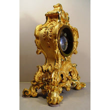 Load image into Gallery viewer, A French 1830's Gilt Bronze Rococo Mantel Clock By Le Roy, Paris