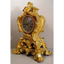 Load image into Gallery viewer, A French 1830's Gilt Bronze Rococo Mantel Clock By Le Roy, Paris