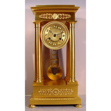 Load image into Gallery viewer, A Stunning Gilt Bronze French Empire Portico Clock By August Lambelet Laine A Lyon
