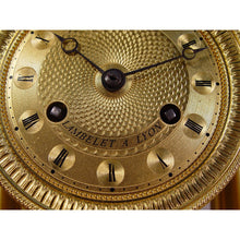 Load image into Gallery viewer, A Stunning Gilt Bronze French Empire Portico Clock By August Lambelet Laine A Lyon