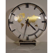 Load image into Gallery viewer, A 1960's Electro / Mechanical Wind Kienzle Nickell Plated World Time Desk Table Clock,