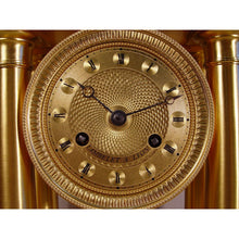 Load image into Gallery viewer, A Stunning Gilt Bronze French Empire Portico Clock By August Lambelet Laine A Lyon