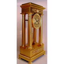Load image into Gallery viewer, A Stunning Gilt Bronze French Empire Portico Clock By August Lambelet Laine A Lyon