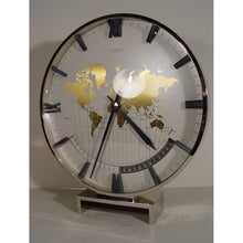 Load image into Gallery viewer, A 1960's Electro / Mechanical Wind Kienzle Nickell Plated World Time Desk Table Clock,