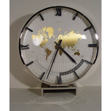 Load image into Gallery viewer, A 1960's Electro / Mechanical Wind Kienzle Nickell Plated World Time Desk Table Clock,