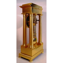 Load image into Gallery viewer, A Stunning Gilt Bronze French Empire Portico Clock By August Lambelet Laine A Lyon