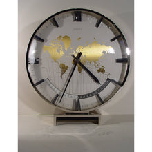 Load image into Gallery viewer, A 1960's Electro / Mechanical Wind Kienzle Nickell Plated World Time Desk Table Clock,
