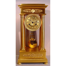 Load image into Gallery viewer, A Stunning Gilt Bronze French Empire Portico Clock By August Lambelet Laine A Lyon