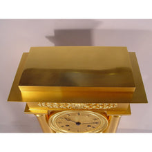 Load image into Gallery viewer, A Stunning Gilt Bronze French Empire Portico Clock By August Lambelet Laine A Lyon