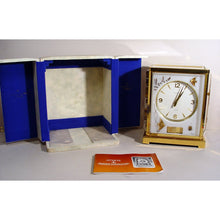 Load image into Gallery viewer, A 1960,s Jaeger Le Coultre White Marina Swiss Atmos Clock, Fish Model