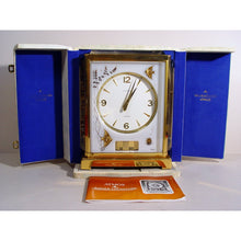 Load image into Gallery viewer, A 1960,s Jaeger Le Coultre White Marina Swiss Atmos Clock, Fish Model