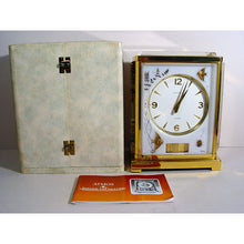 Load image into Gallery viewer, A 1960,s Jaeger Le Coultre White Marina Swiss Atmos Clock, Fish Model